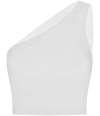 SK116 SF Clothing Ladies One Shoulder Top White colour image